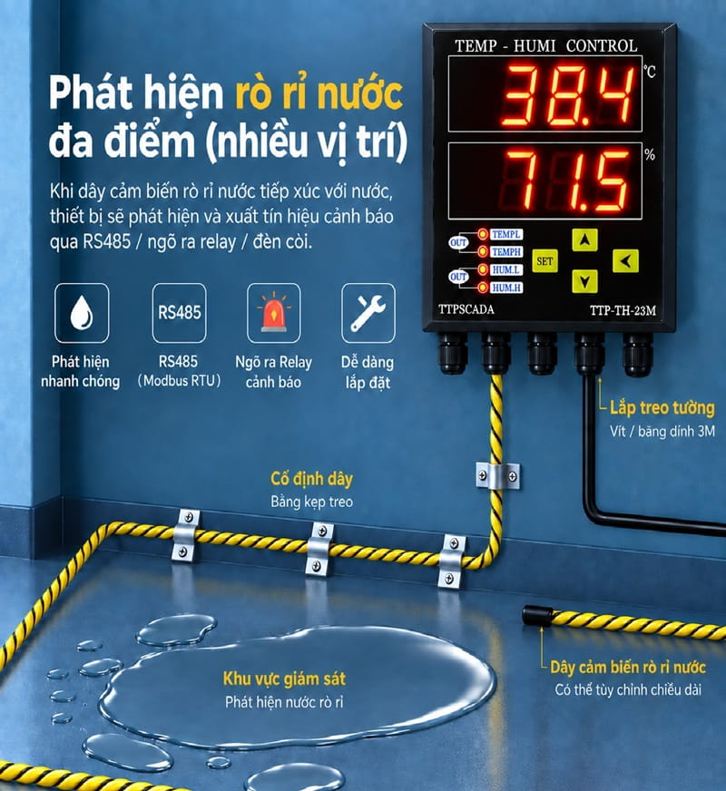 phát hiện rò rỉ nước đa điểm
